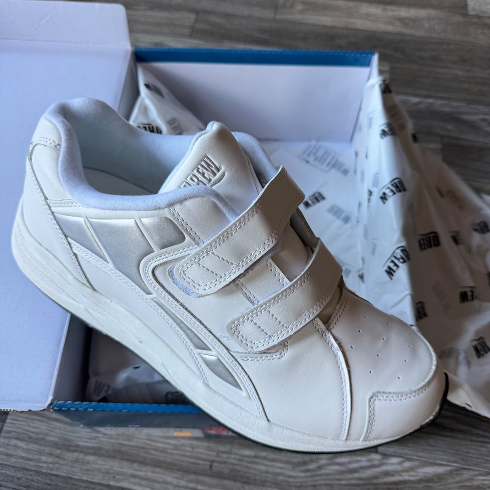 Drew Force V Sneakers Mens 12 M White Leather Hook Loop Orthopedic 44714-22